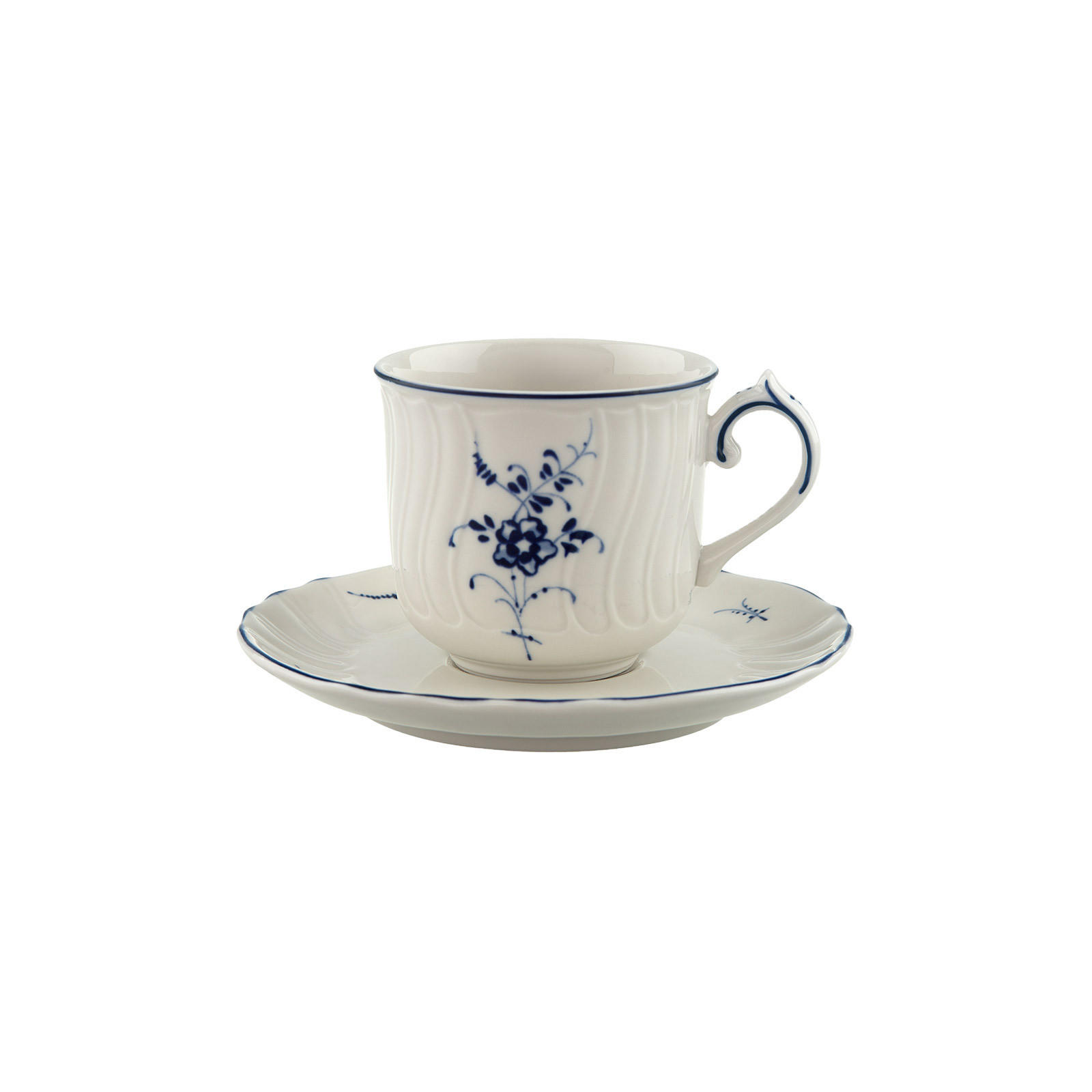 ESPRESSOTASSE MIT UNTERTASSE Vieux Luxembourg weiß-blau 70 ml - Blau/Weiß, Keramik (0.07L) - Villeroy & Boch