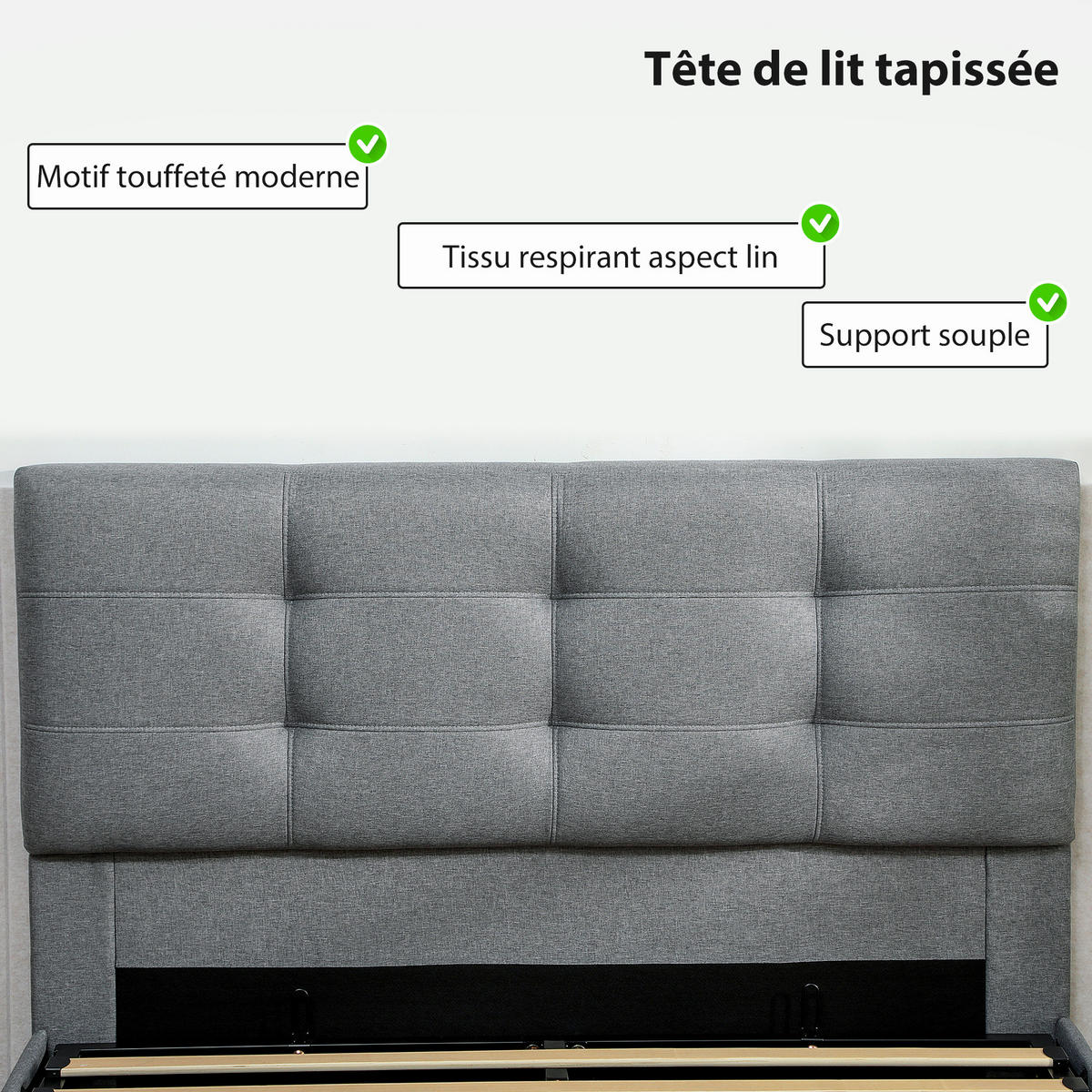 BETT 140x190 cm DE-14637 mit Lift-Stauraum und gepolstertem Kopfteil Grau - Grau, Textil (140/190cm) - ComfortXL