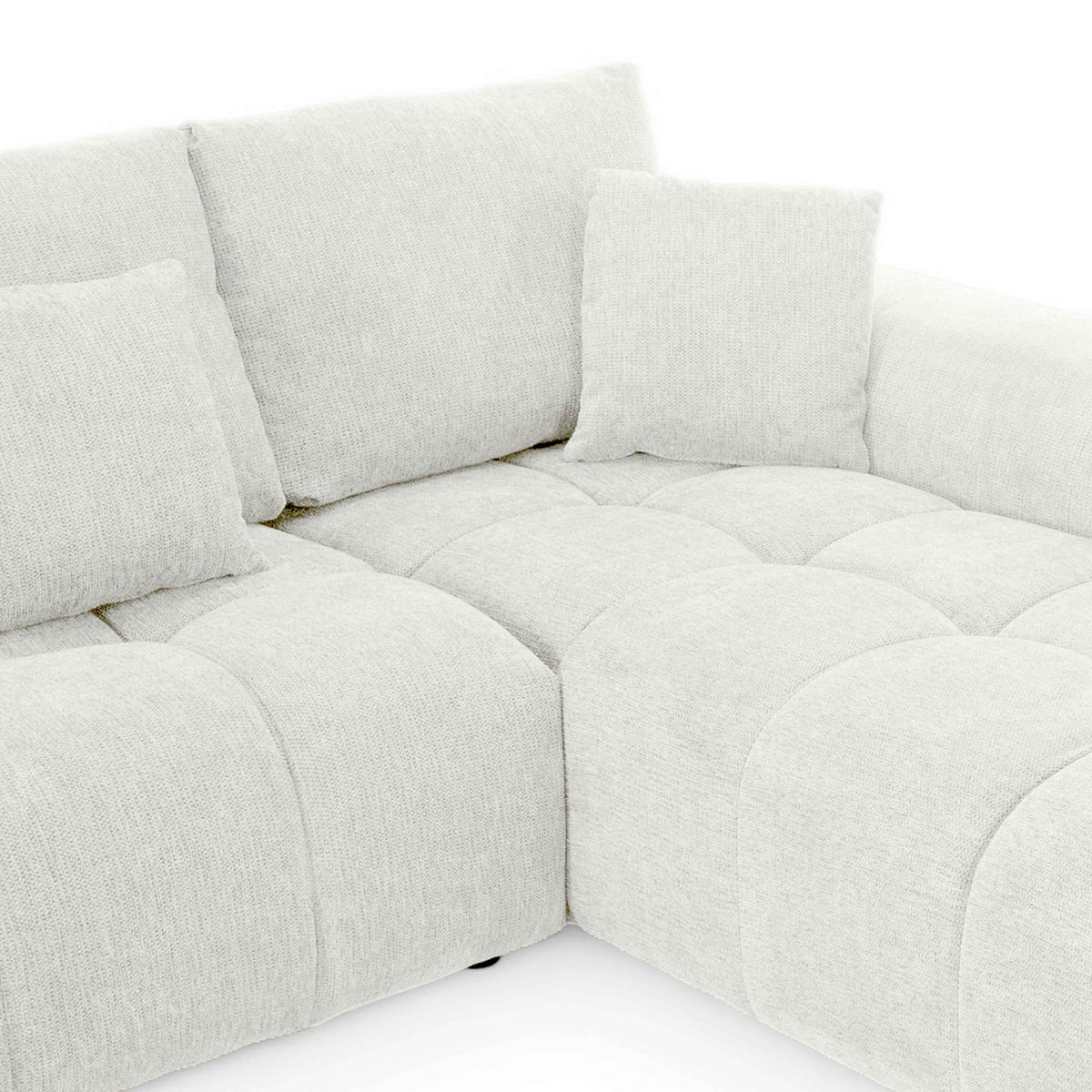 SOFA 3-Sitzer, Weiß - Weiß, Textil (205/270cm) - Oviala