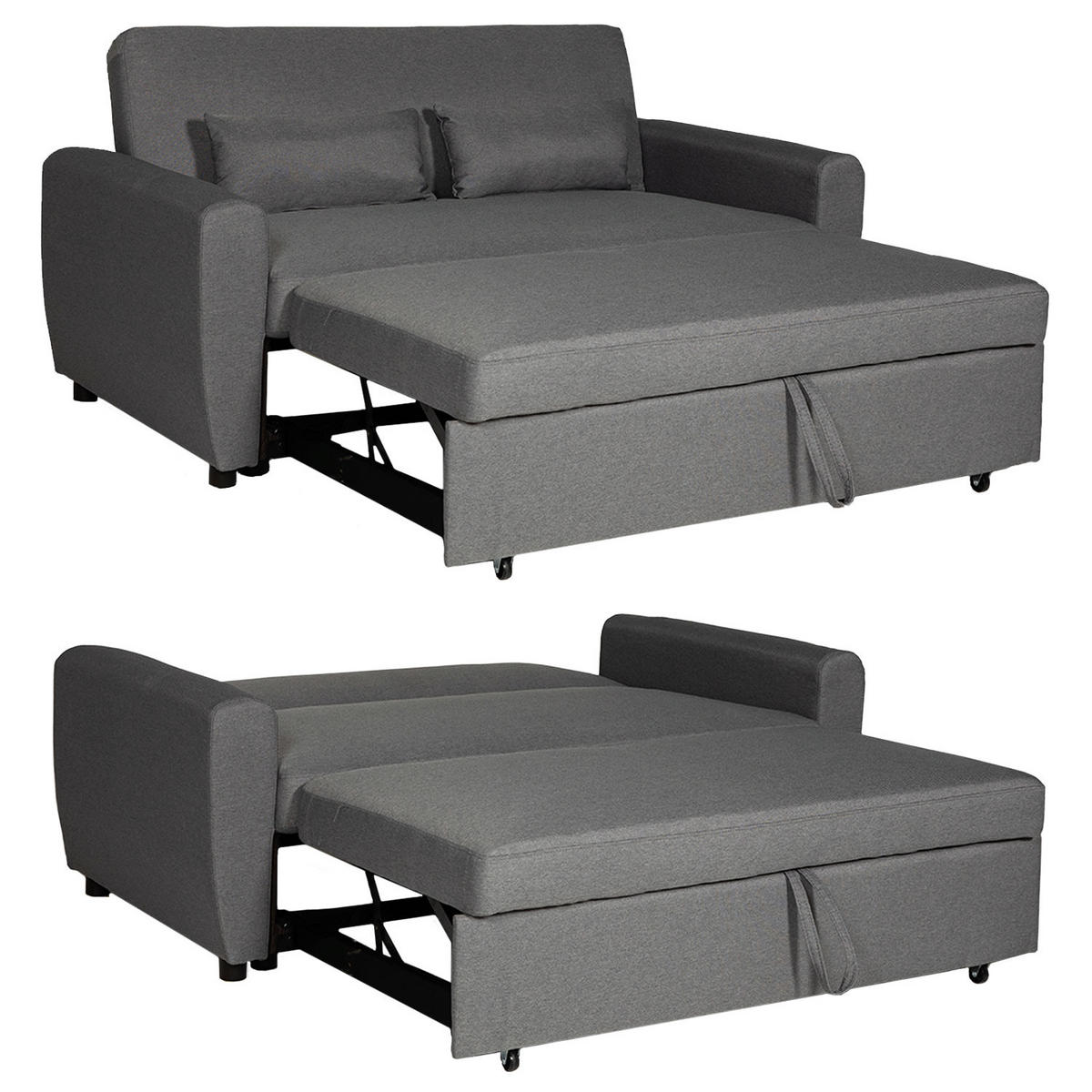 SCHLAFSOFA Matt Grau 2 Plätze - Grau, Textil (93/85/169cm) - Happy Garden
