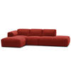 ECKSOFA mit Chaiselongue - Rot/Schwarz, Kunststoff/Textil (290/173cm) - home24