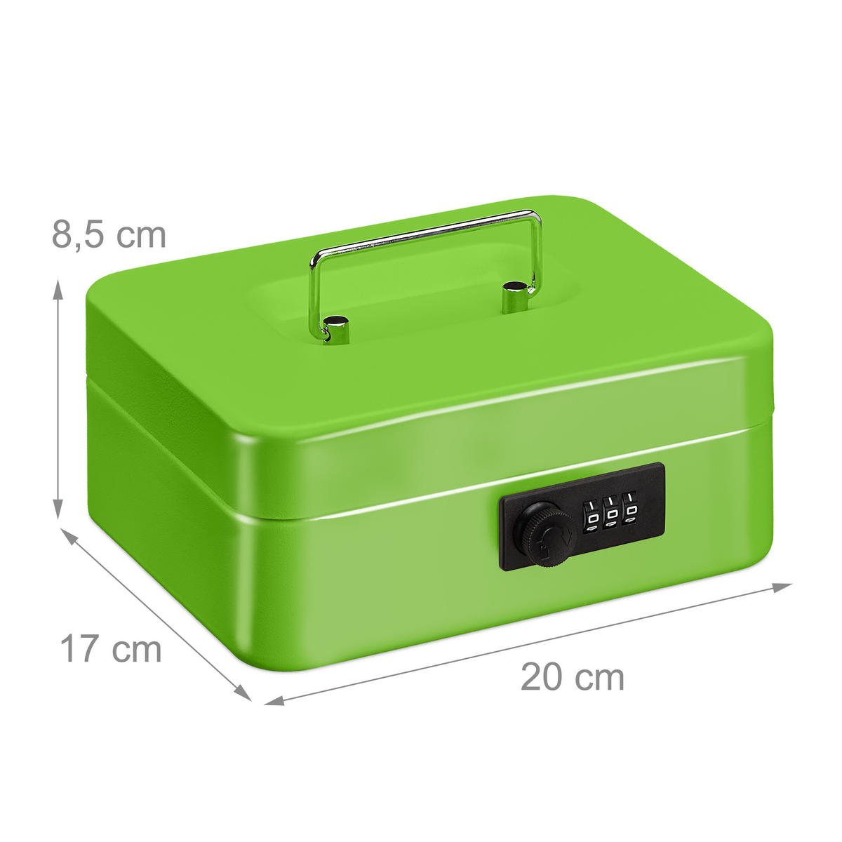 POKLADNA - zelená barva, kov/plast (20/8.5/17cm) - Relaxdays