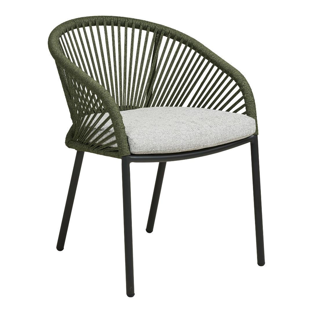 GARTENSTUHL, Noomi, Stühle Grün, Metall / Polyester, 64 x 58 x 77 cm - Grün, Metall (64/77/58cm) - ebuy24