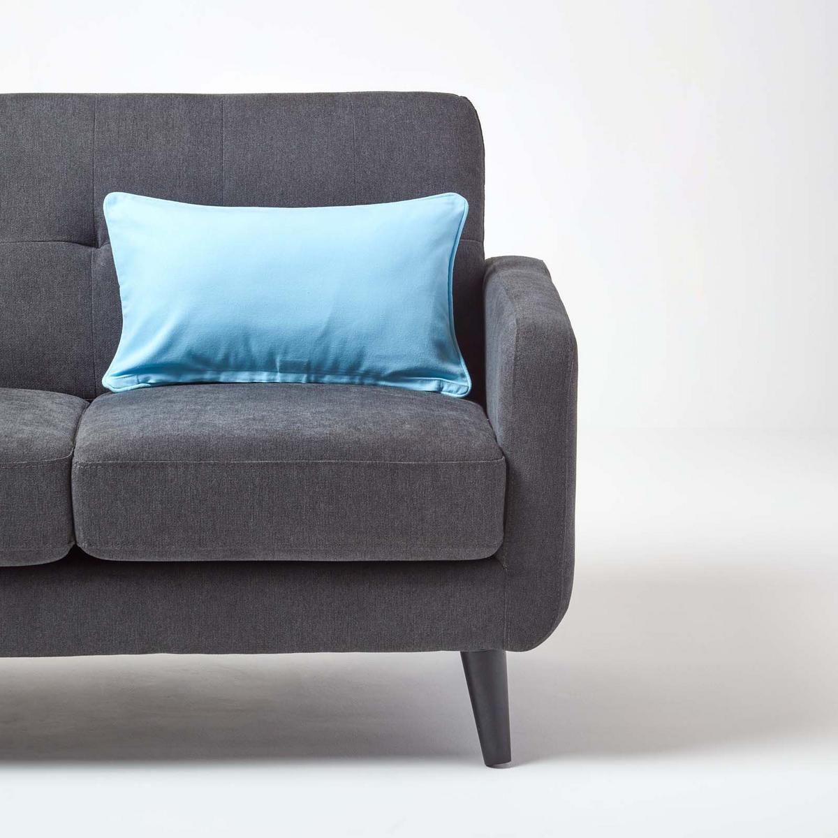 KISSENHÜLLE hellblau 30/50 cm, 100% Baumwolle - Hellblau, Textil (30/50cm) - Homescapes