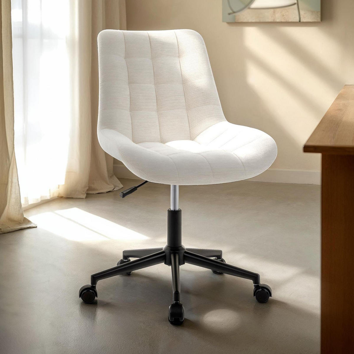 DREHSTUHL VASILO - Weiß, Textil (54/80/61cm) - IDIMEX