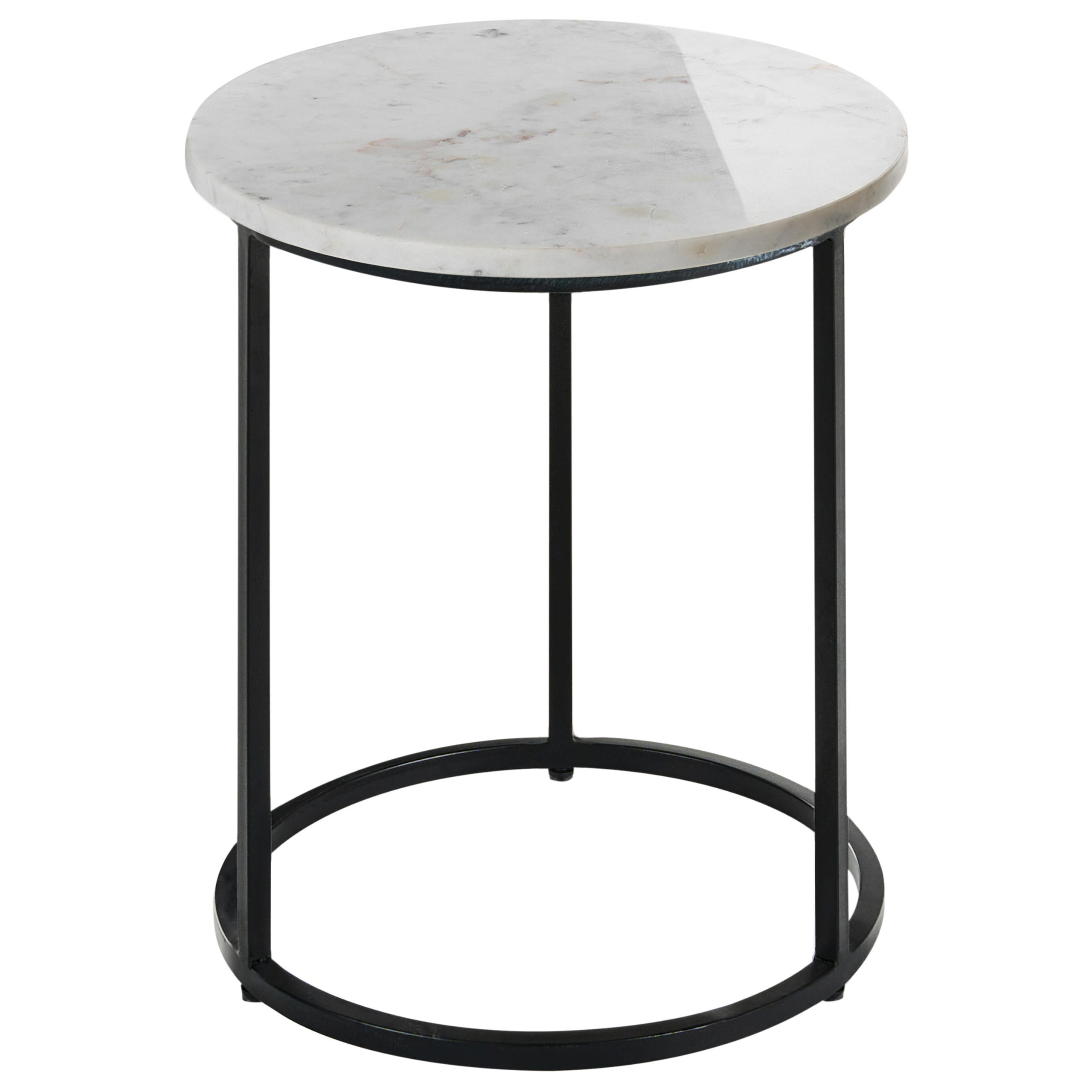 BEISTELLTISCH Weiß Tyrell - Schwarz/Weiß, Keramik (40/40/45cm) - Beliani