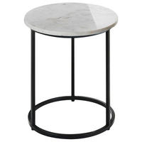 BEISTELLTISCH Weiß Tyrell - Schwarz/Weiß, Keramik (40/40/45cm) - Beliani