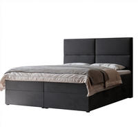 BOXBETT ORFEO 160/200 cm mit Matratze und Topper, Schwarz - Schwarz, Textil (160/200cm) - Idohome
