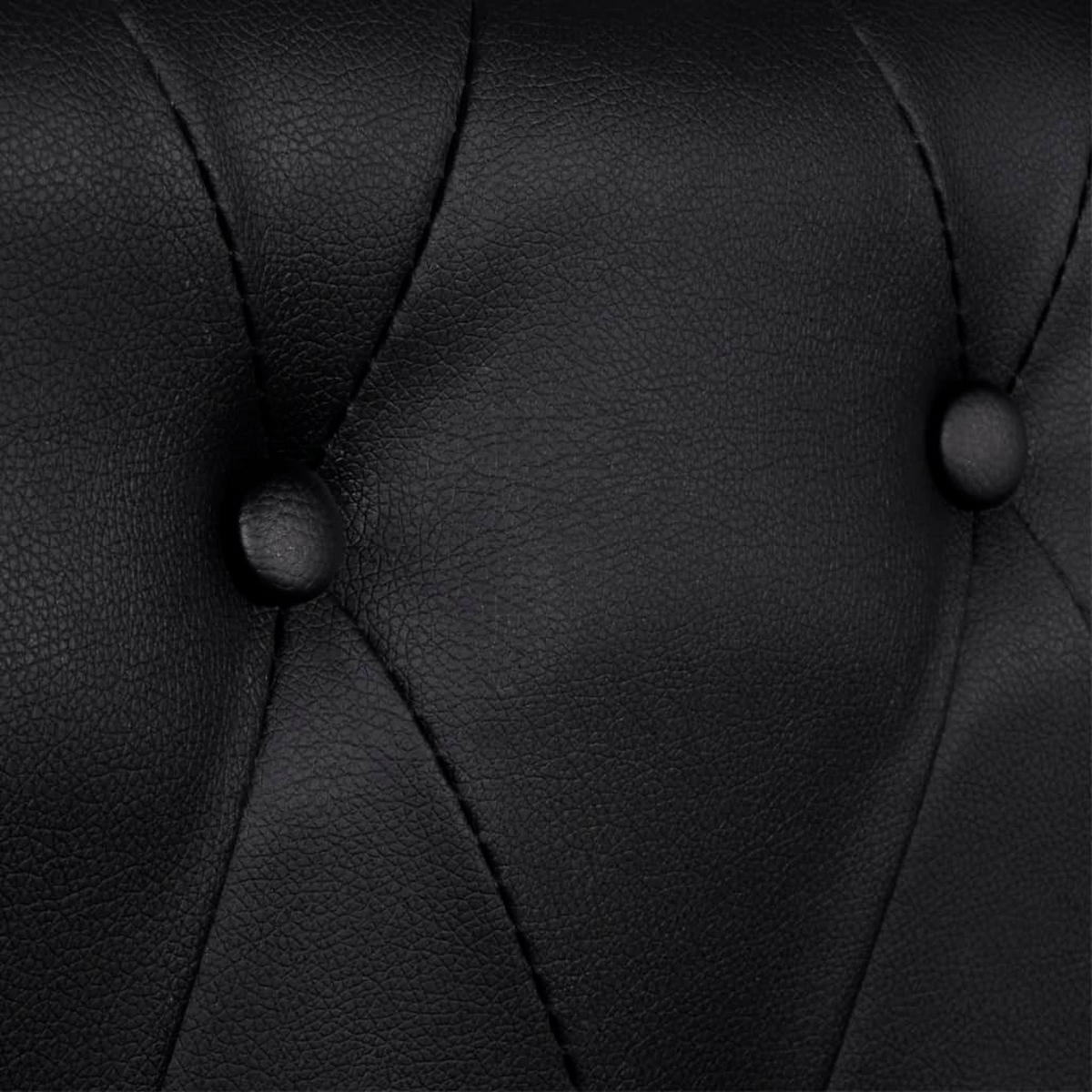 SOFAS Chesterfield-Sofas 2-Sitzer und 3-Sitzer Kunstleder Schwarz 145.5x76x70CM - Schwarz, Holz (145.5/70/76cm) - ZMH