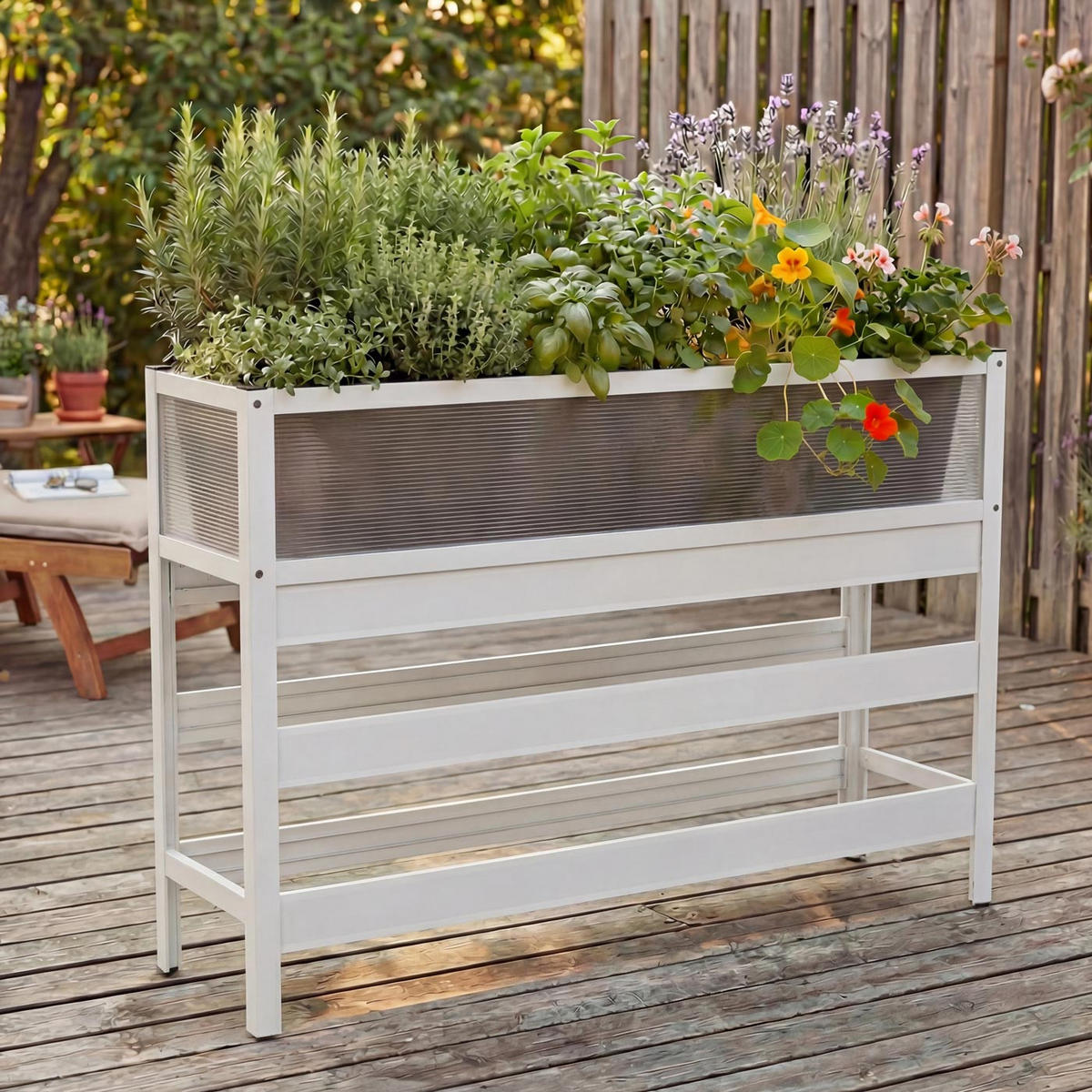 HOCHBEET Weiß - Weiß, Metall (120/82/30cm) - MCW