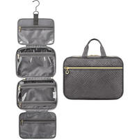 KULTURTASCHE Damen Grau mit Haken 28 cm - Grau, Textil (20/11/28cm)