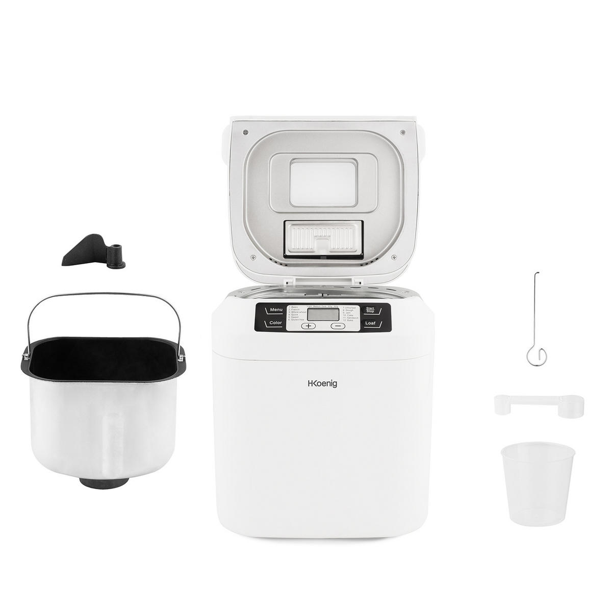 BROTBACKAUTOMAT BAKE340 Weiß - Weiß, Metall (28/32/33cm) - HKoenig