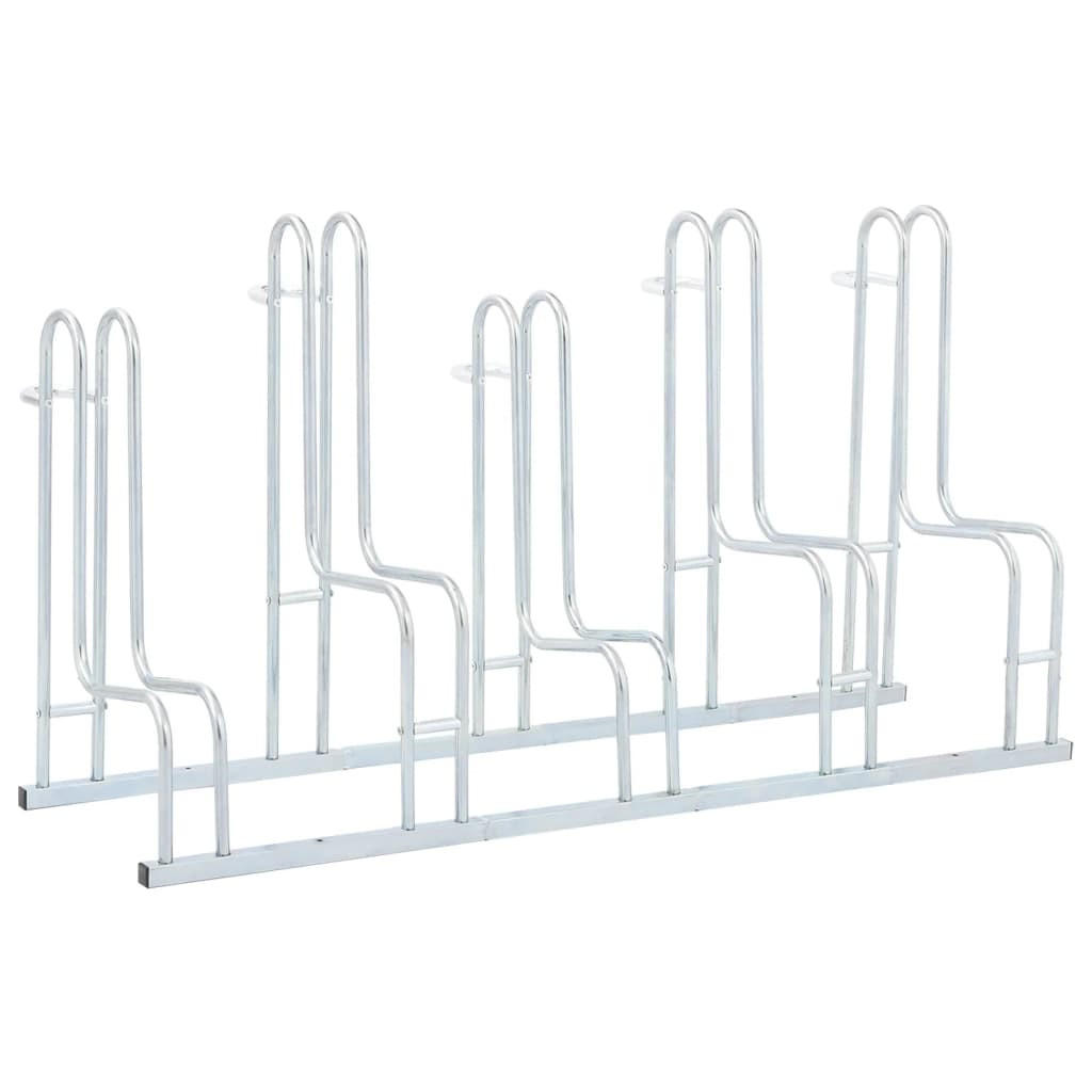 FAHRRADSTÄNDER Für 5 Fahrräder Freistehend Verzinkter Stahl - Silberfarben, Metall (41/73/133.5cm) - vidaXL