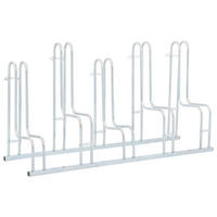 FAHRRADSTÄNDER Für 5 Fahrräder Freistehend Verzinkter Stahl - Silberfarben, Metall (41/73/133.5cm) - vidaXL