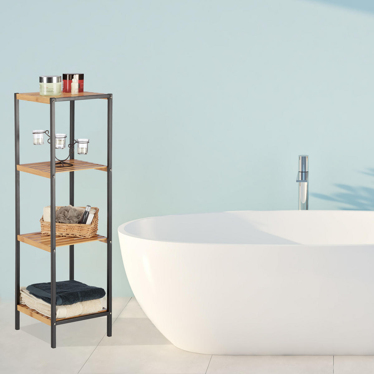 REGAL - Multicolor, Holz/Metall (30/104/30cm) - Relaxdays