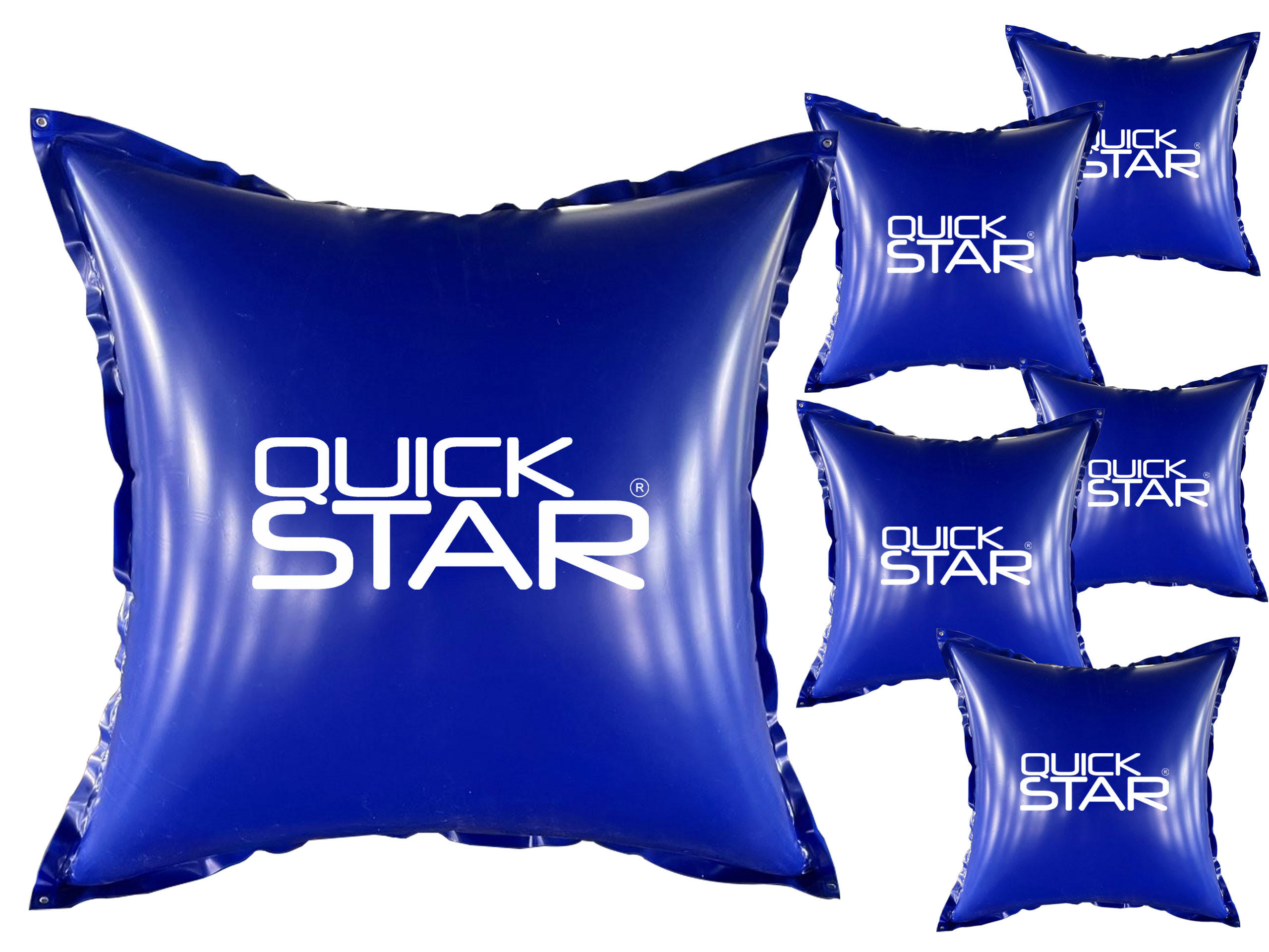 POOLKISSEN 6 Stück Eckig 120x120 cm Blau - Blau, Kunststoff (120/120cm) - QUICK STAR