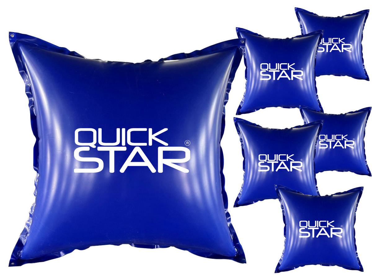 POOLKISSEN 6 Stück Eckig 120x120 cm Blau - Blau, Kunststoff (120/120cm) - QUICK STAR