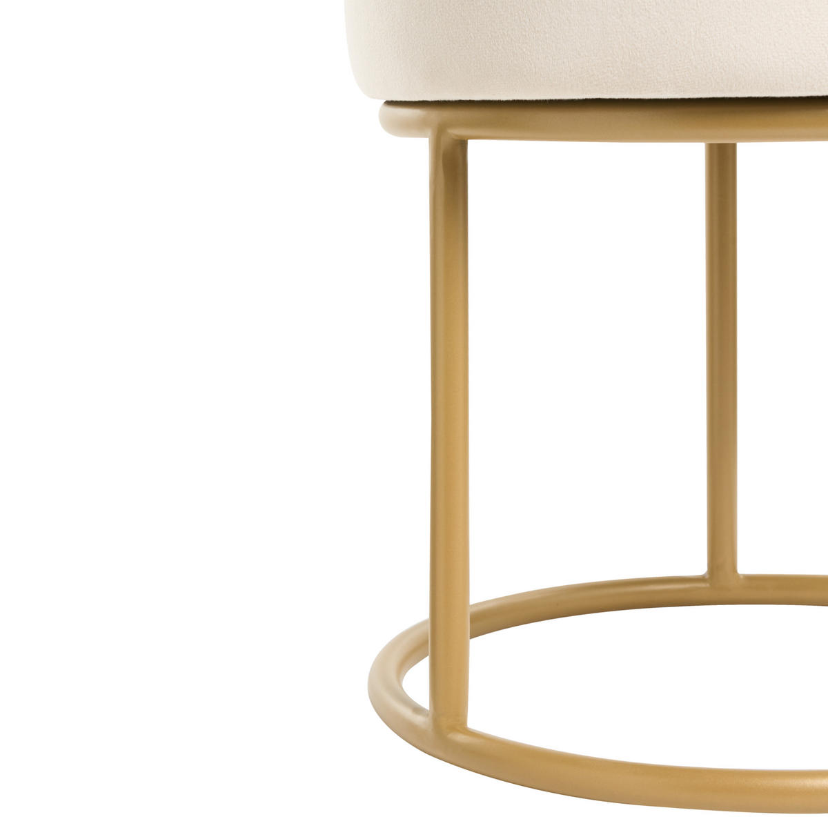 HOCKER Samtstoff Hellbeige Delco - Beige, Textil (35/40/35cm) - Beliani