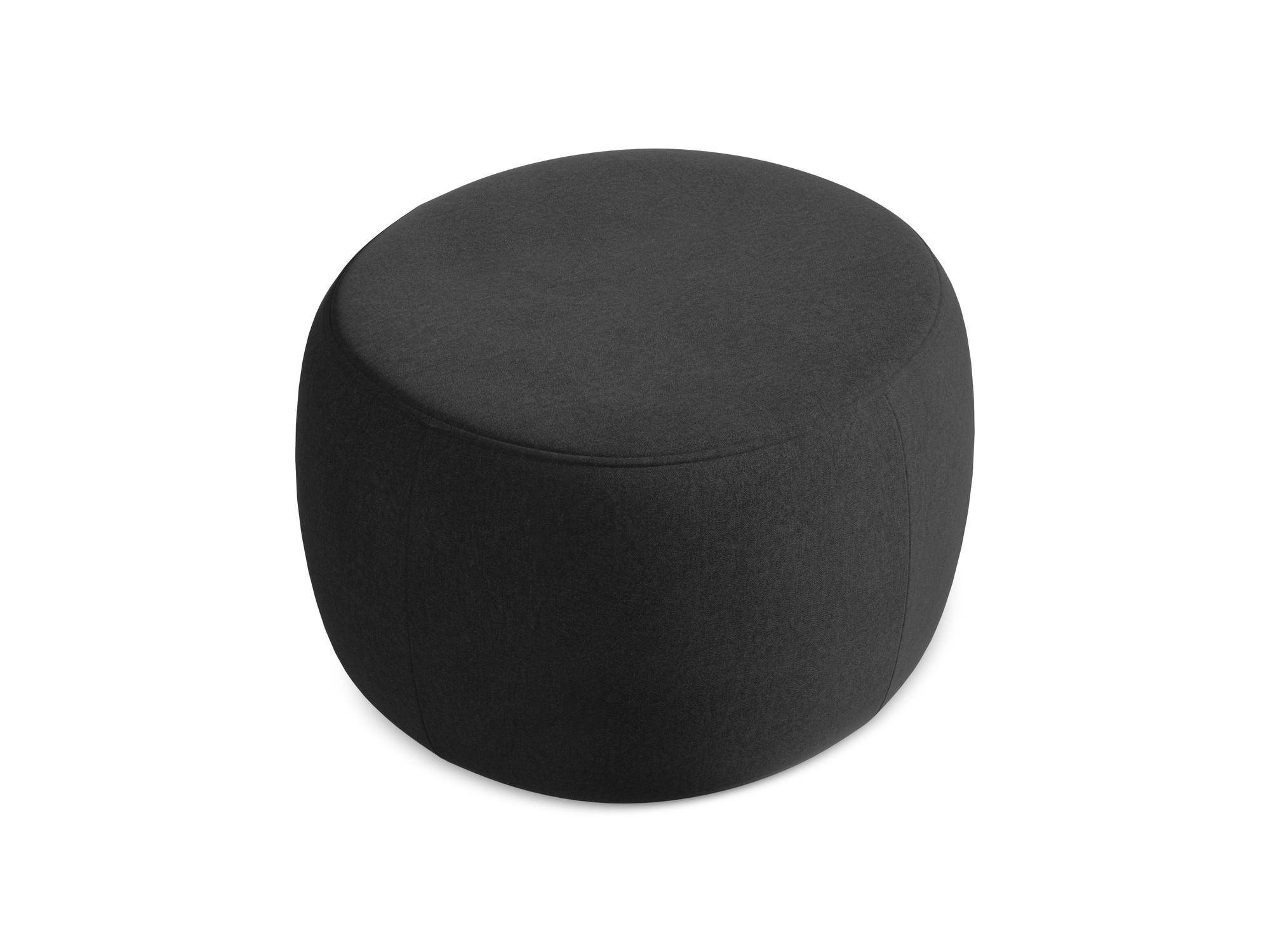 POUF Samt Stoff Schwarz - Schwarz/Grau, Kunststoff/Textil (76/44/67cm) - Makamii