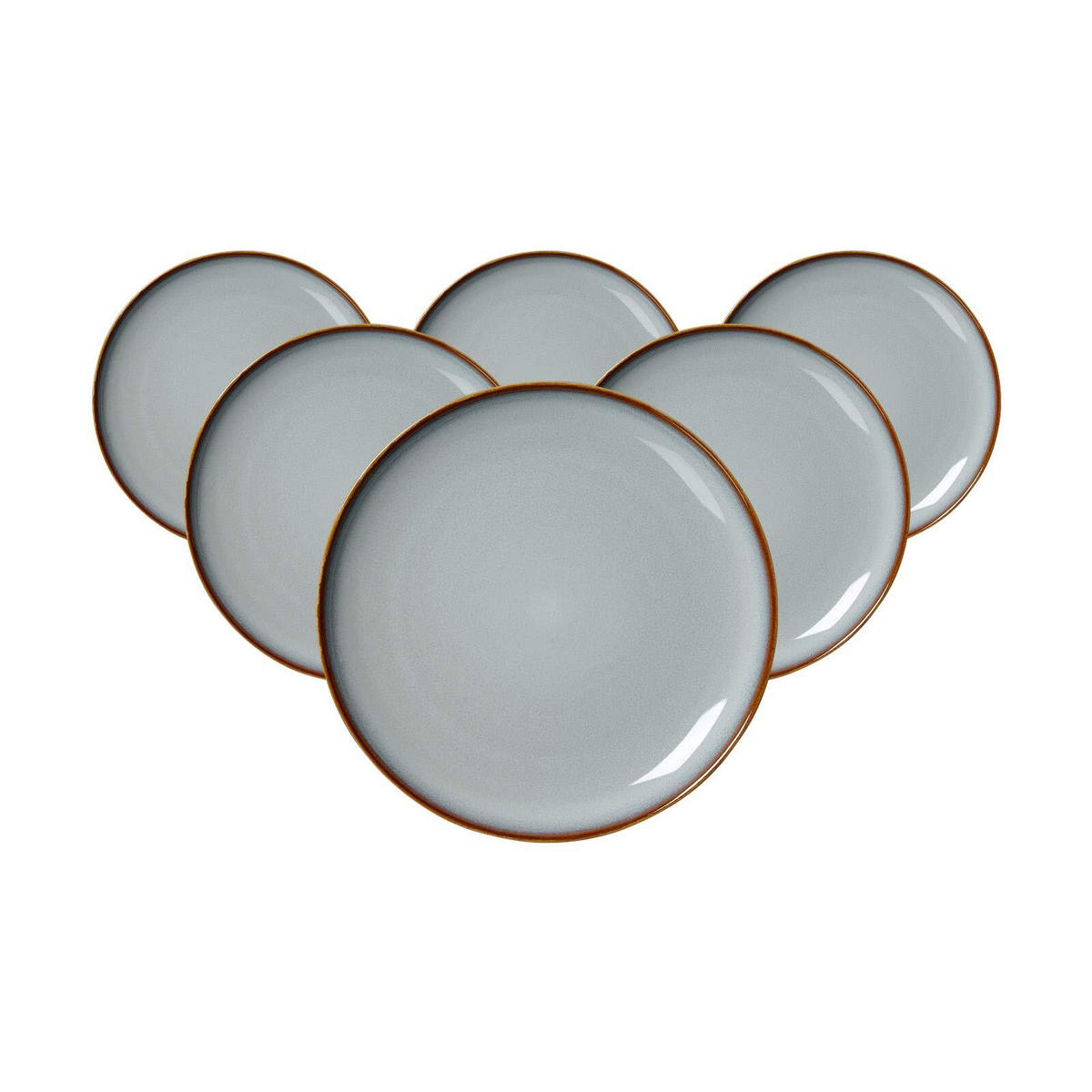 DESSERTTELLER Portofino grau ø 20,5 cm 6er Set - Grau, Keramik (20.5cm) - Ritzenhoff Breker