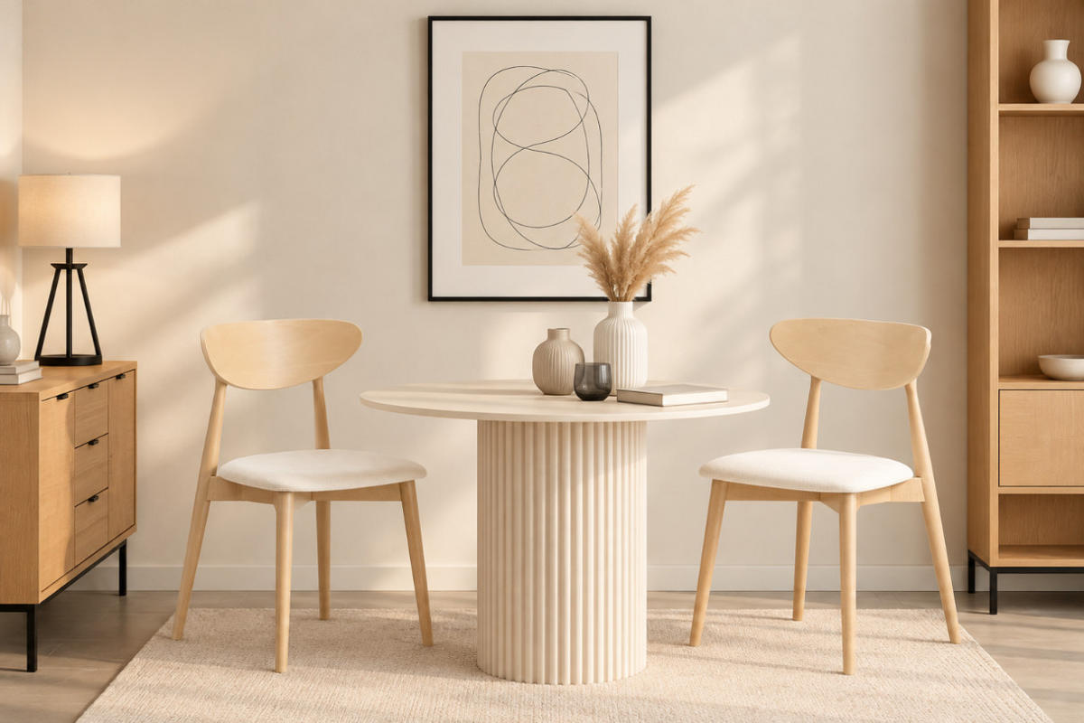 STUHL Ryga 48 x 45 x 80 cm, aus Holz mit gepolsterter Sitzfläche, kaschmir - Beige, Metall (48/80/45cm) - Margaret Hadas24