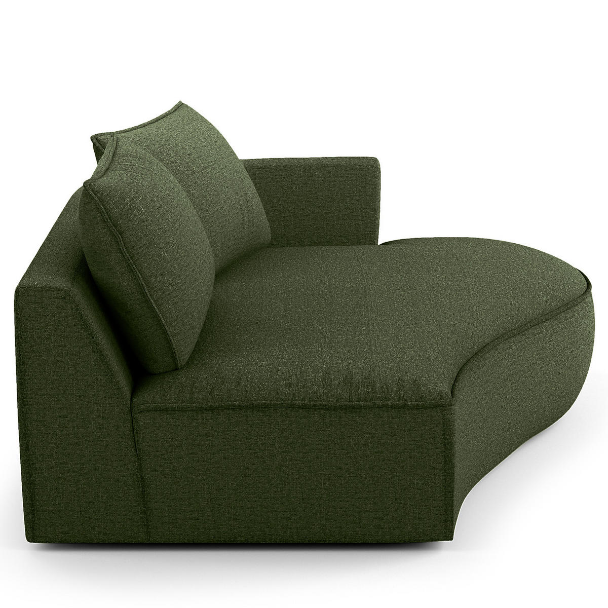 OTTOMANE - modular - Schwarz/Grün, Kunststoff/Textil (196/82/146cm) - home24