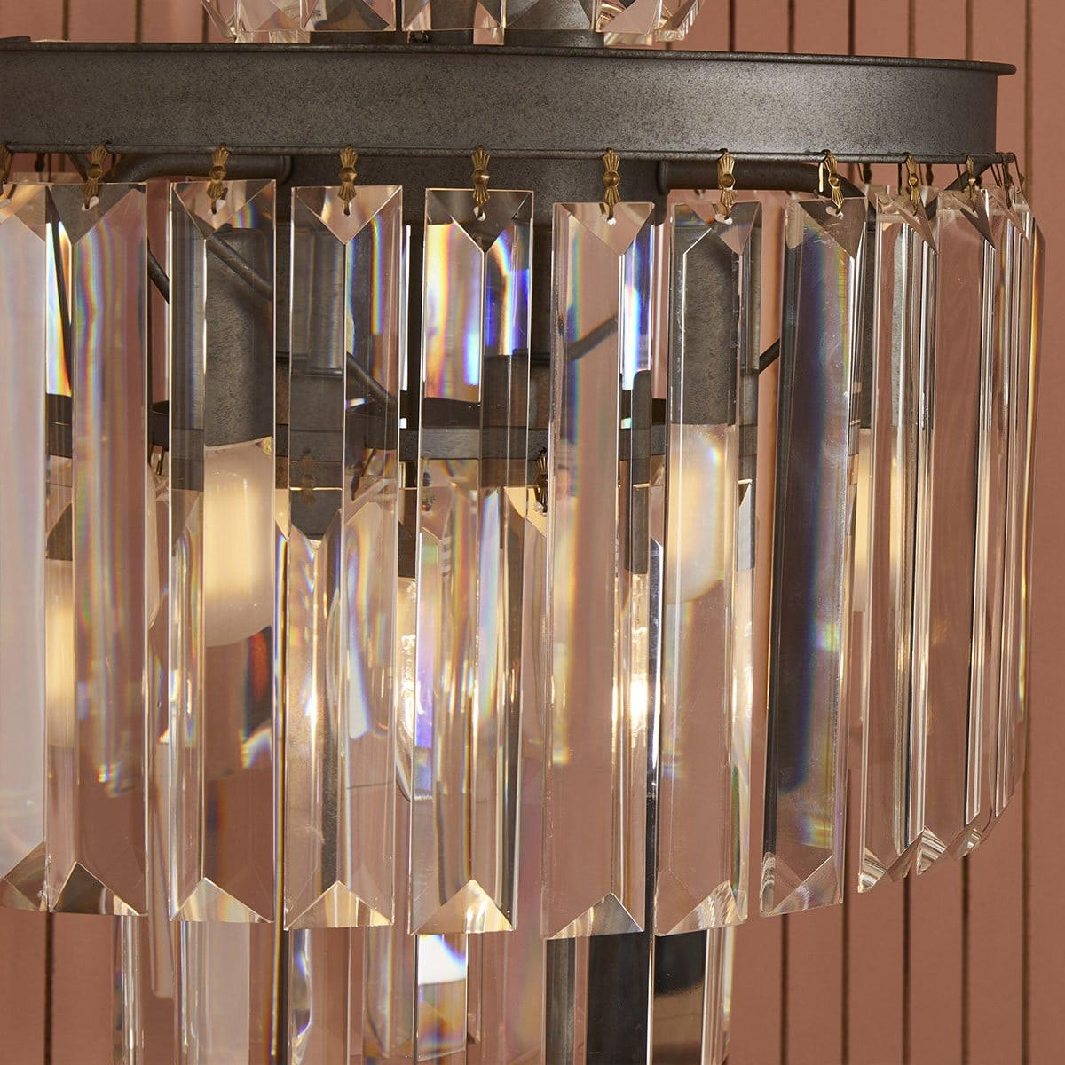 TISCHLAMPE Glas Metall Grau Fulgurant - Grau, Glas (43/38/81cm) - Signature