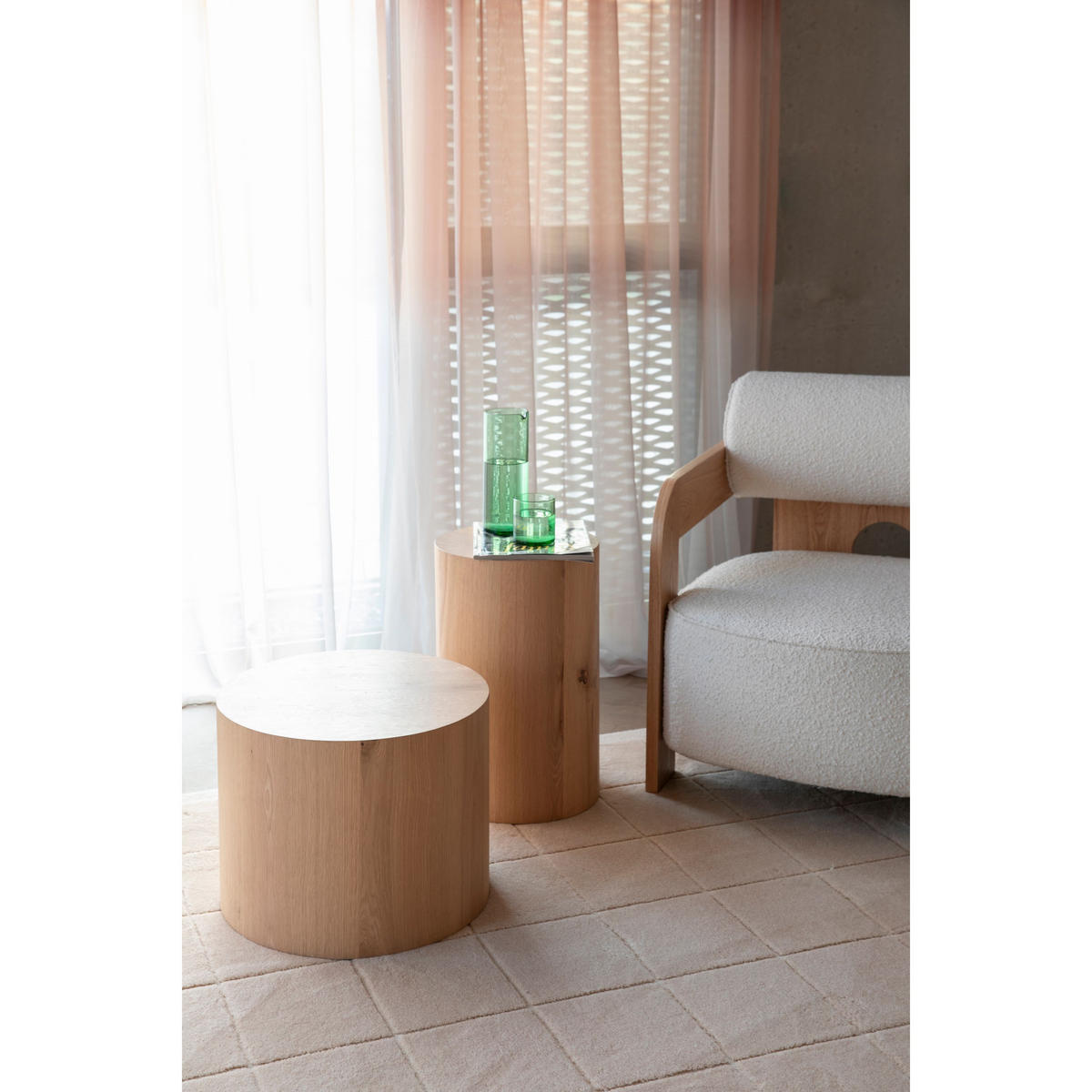 BEISTELLTISCH Silo 32 cm Natural - Naturfarben, Holzwerkstoff (32/32/50cm) - Zuiver