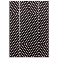 TEPPICH Moderner, flachgewebter für Wohn- und Schlafzimmer LINEN Schwarz 120 x 170 cm - Schwarz, Textil (120/170cm) - Novatrend