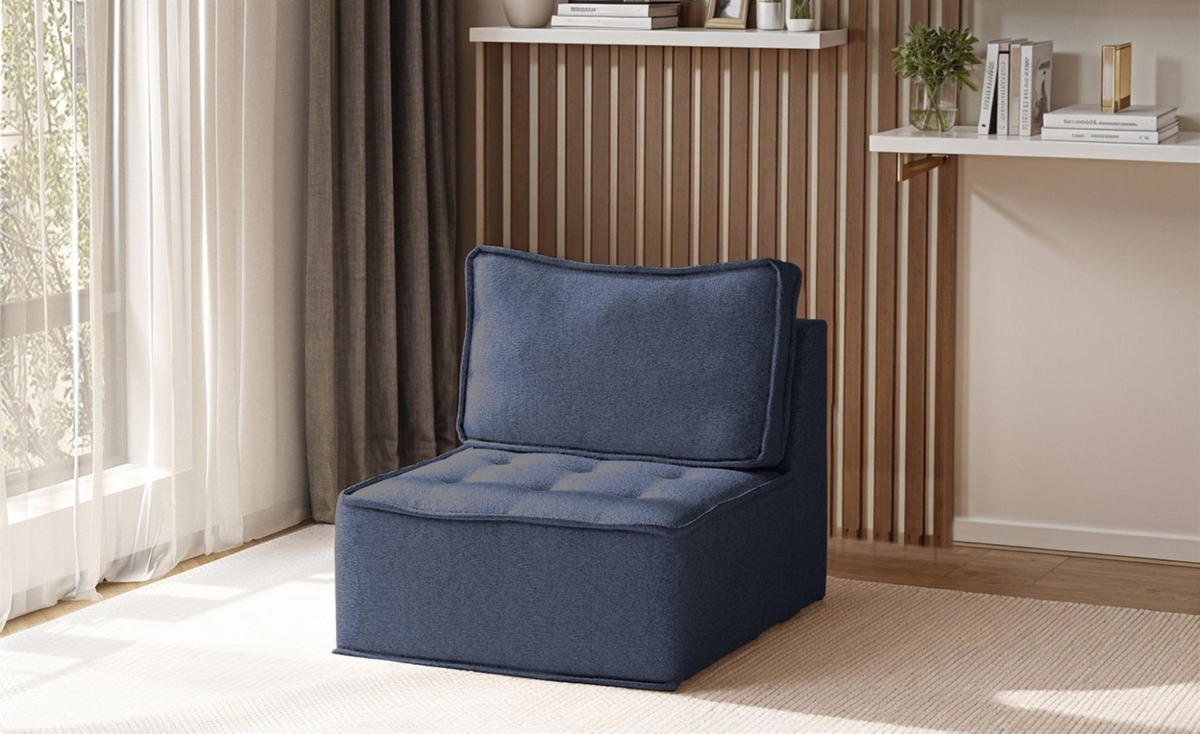 SESSEL Sande Xs In Raven - Blau, Holzwerkstoff/Textil (80/85/90cm) - Fun Möbel