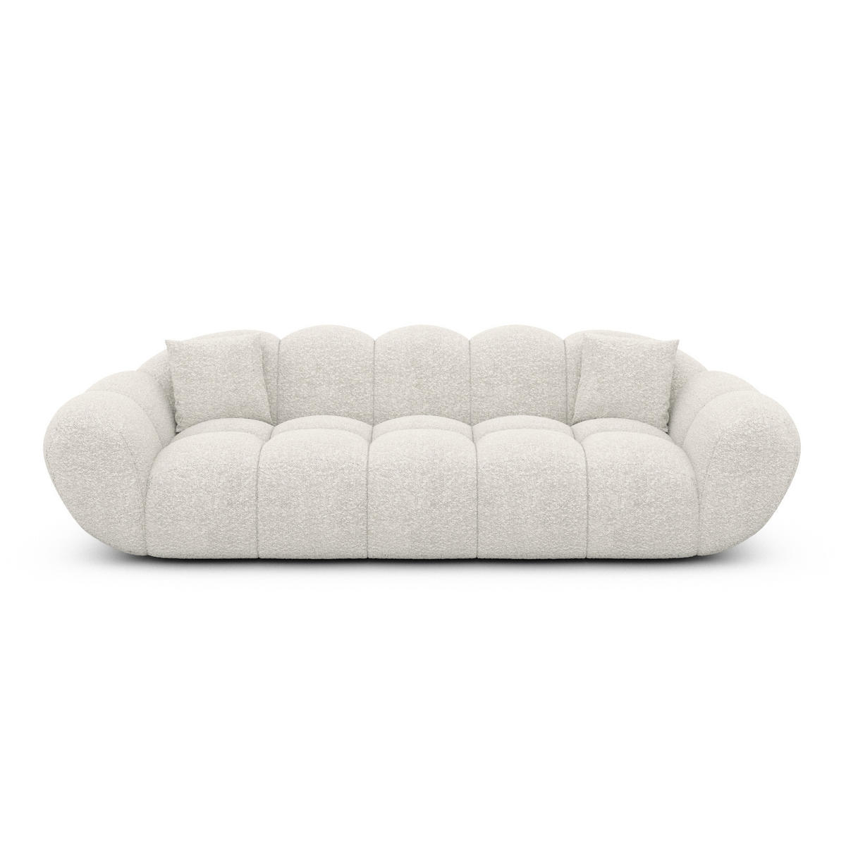 3-SITZER-SOFA Liva Weiß Bouclé - Weiß, Textil (223/70/93cm) - VAROYAL
