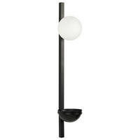 WANDLEUCHTE Isabella 17/15/86 cm - Schwarz, Glas (15/86/17cm) - Beliani