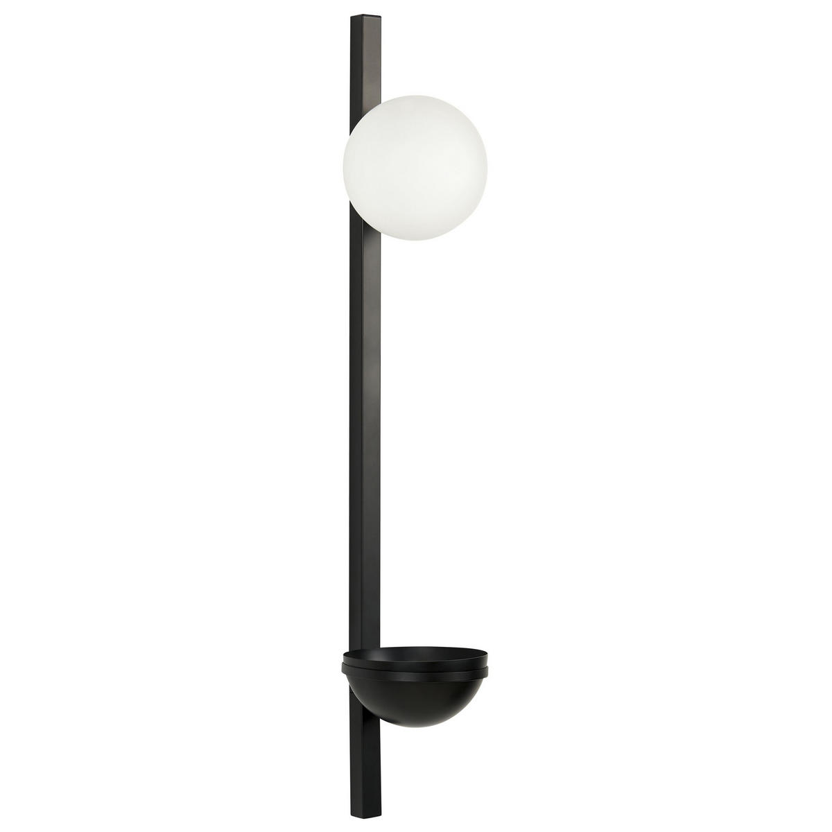 WANDLEUCHTE Isabella 17/15/86 cm - Schwarz, Glas (15/86/17cm) - Beliani