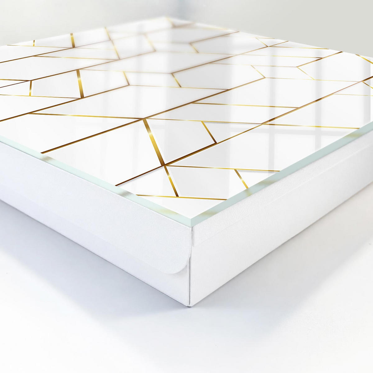 SCHLÜSSELBOX Weiß 30x30 cm – Türöffnung nach rechts - Moderne Eleganz - Weiß, Metall (30/30/5cm) - TULUP