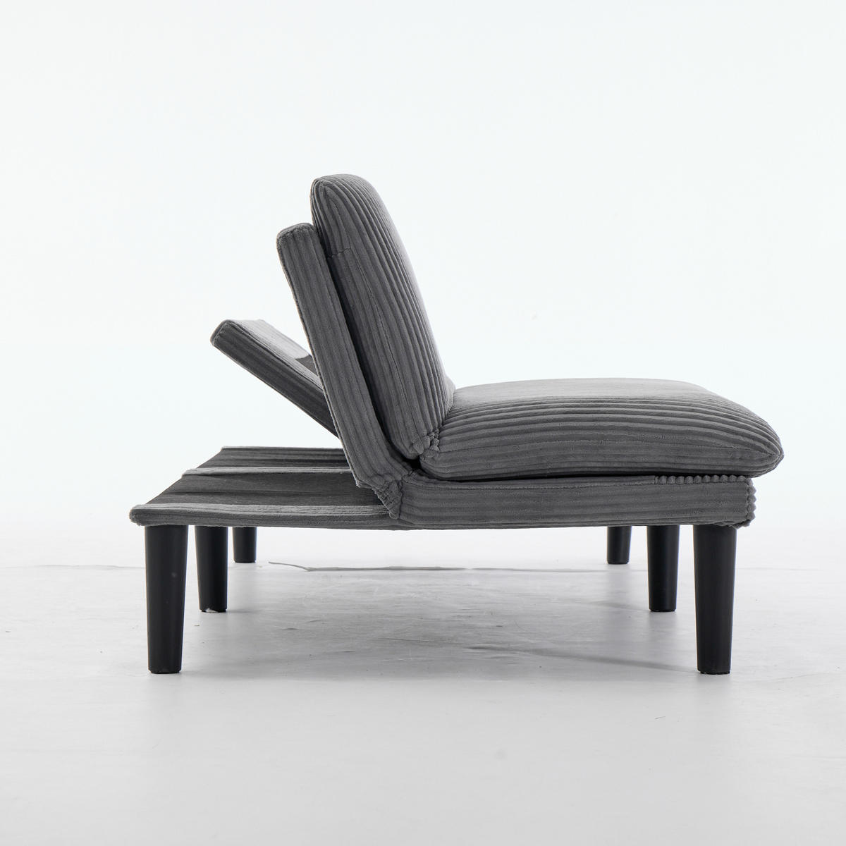 SCHLAFSOFA 167/43/67 cm in Grau Cord - Grau, Textil (86/67/168cm) - Oxeza