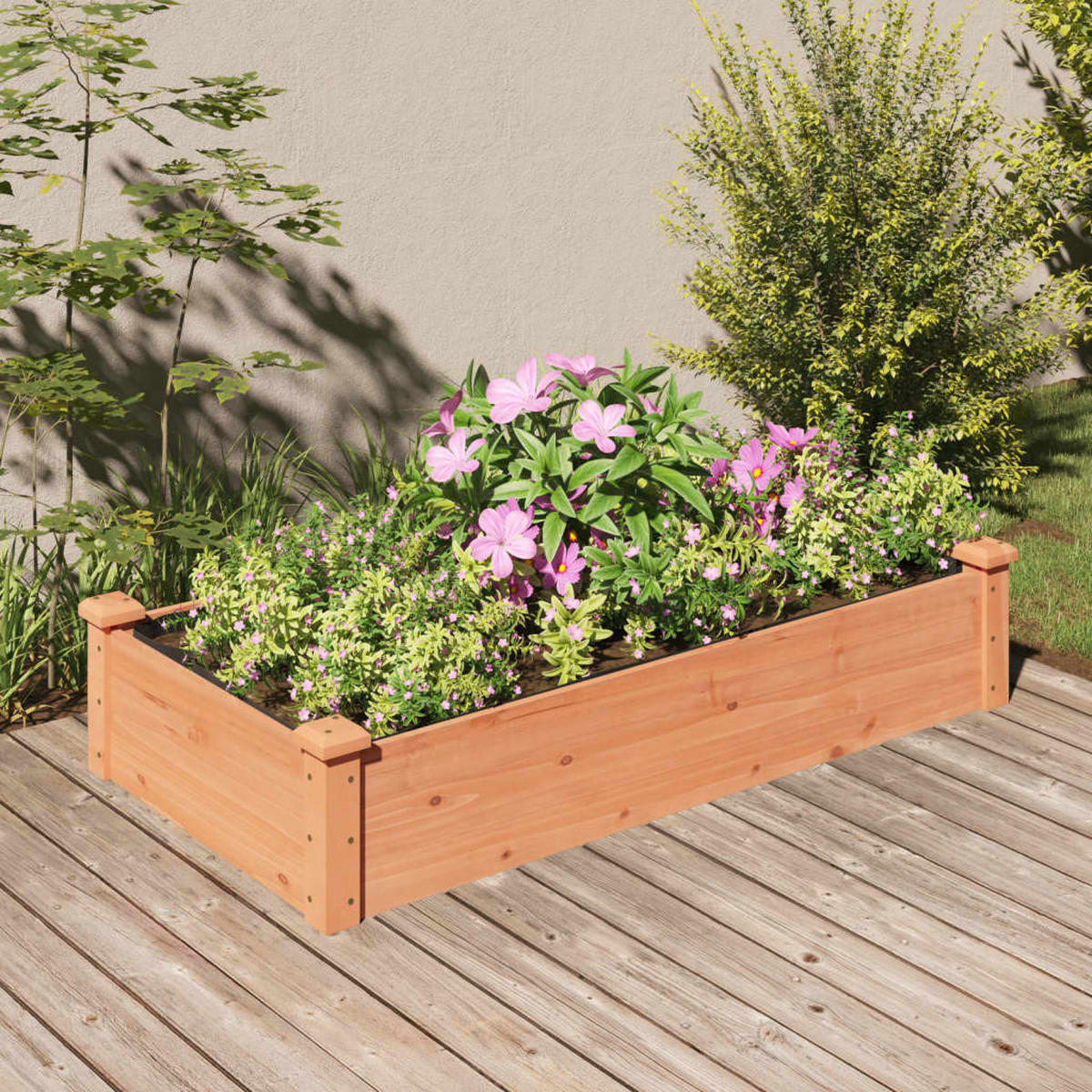 HOCHBEET mit Einsatz Braun 120x60x25 cm Massivholz Tanne - Braun, Holz (120/25/60cm)