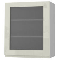 HÄNGESCHRANK Florence W2S/60 Grau / RAL 1013 perlweiß HG 60 / 32,5 / 72cm - Türanschlag rechts - Weiß Hochglanz/Grau, Holz/Holzwerkstoff (60/72/32.5cm) - Feldmann-Wohnen
