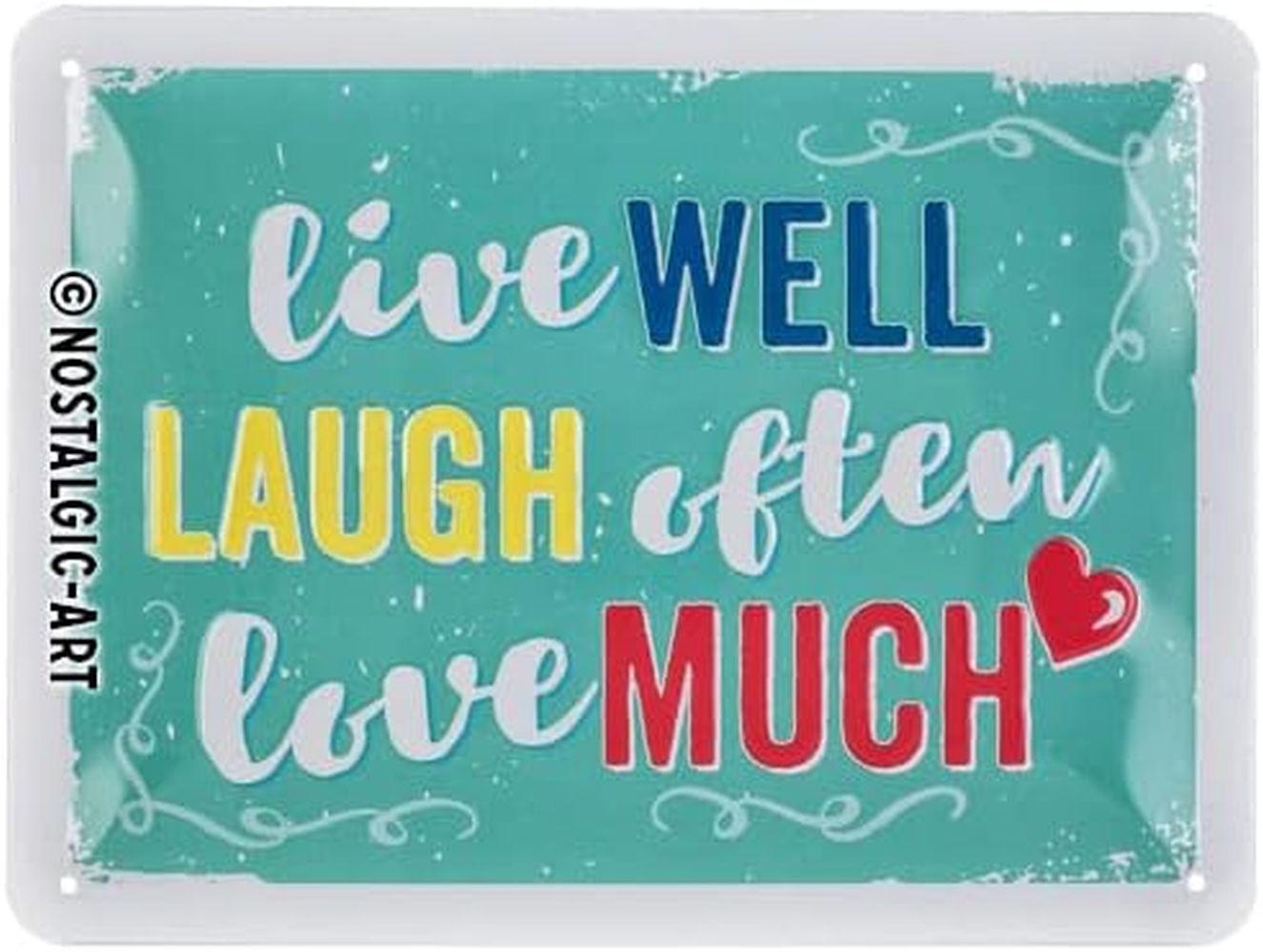 BLECHSCHILD 15/20 cm Live Laugh Love - Multicolor, Metall (20/15/0.5cm) - Nostalgic-Art
