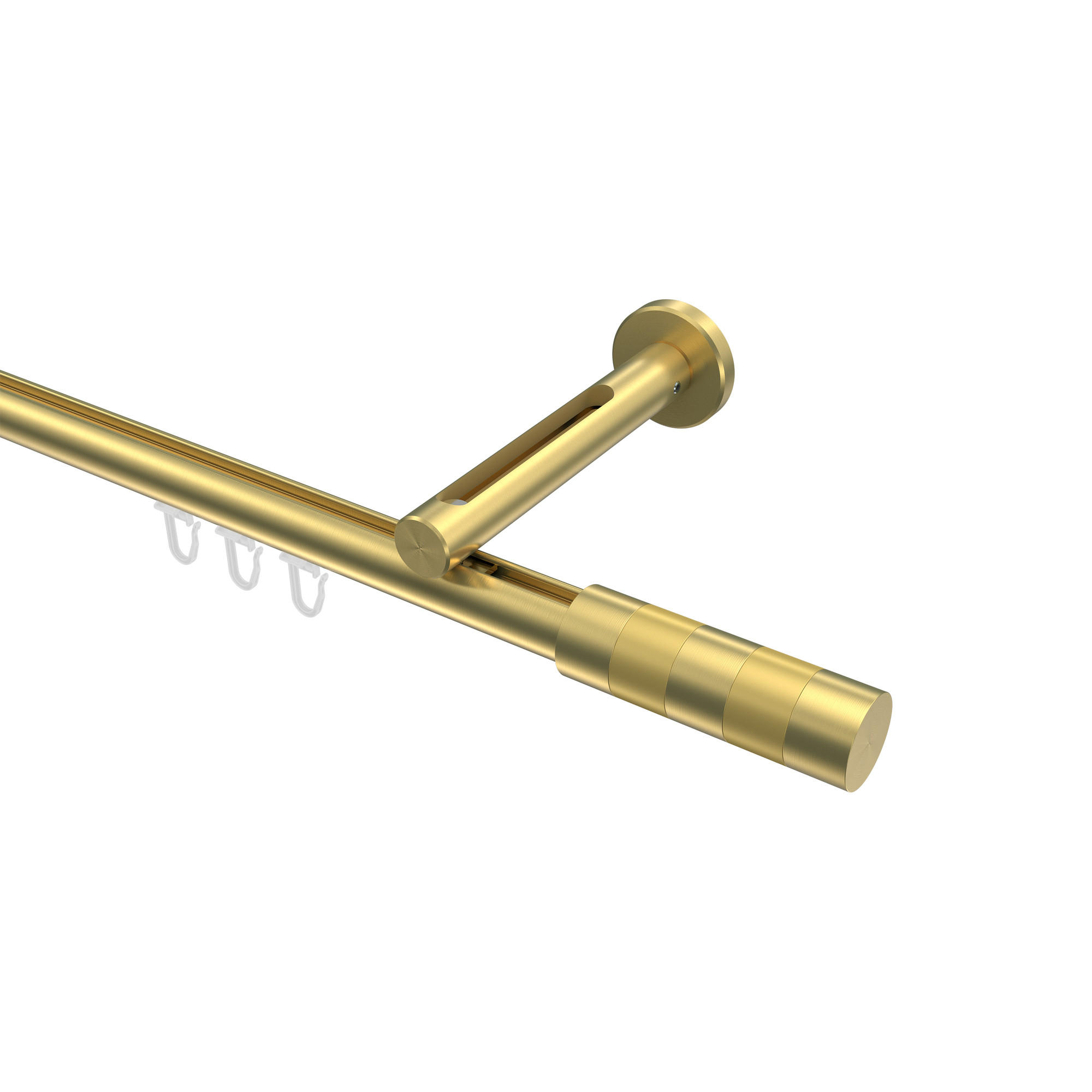 INNENLAUF-GARDINENSTANGEN-SET Siteno Mavell 100 cm, 1-läufig, 20 mm Ø Messing-Optik - Messingfarben/Goldfarben, Metall (100cm) - INTERDECO