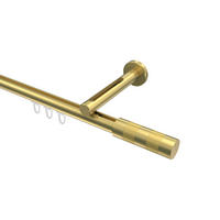 INNENLAUF-GARDINENSTANGEN-SET Siteno Mavell 320 cm (geteilt in 2 x 160 cm), 1-läufig, 20 mm Ø Messing-Optik - Messingfarben/Goldfarben, Metall (320cm) - INTERDECO