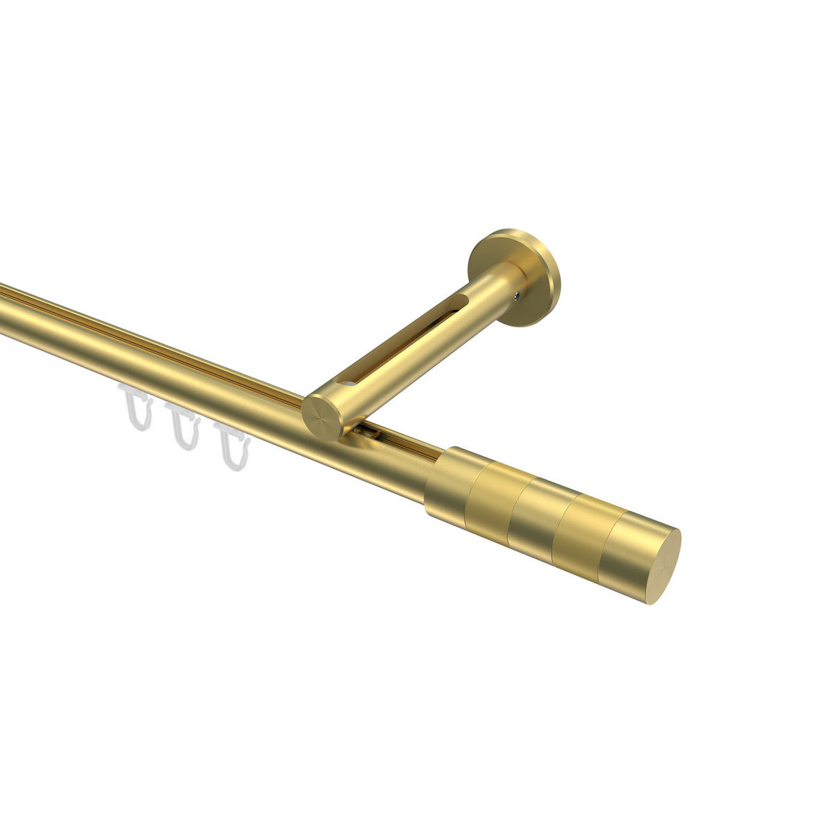 INNENLAUF-GARDINENSTANGEN-SET Siteno Mavell 320 cm (geteilt in 2 x 160 cm), 1-läufig, 20 mm Ø Messing-Optik - Messingfarben/Goldfarben, Metall (320cm) - INTERDECO