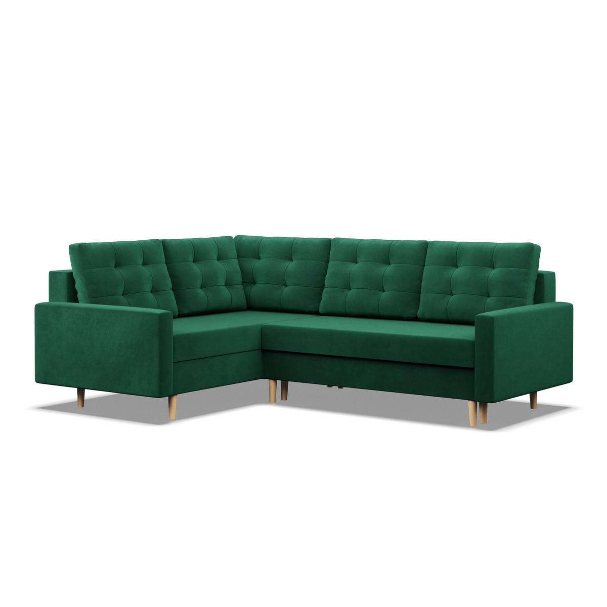 ECKSOFA MIT SCHLAFFUNKTION LINKS BLANK , Grün - Grün, Textil (223/175cm)