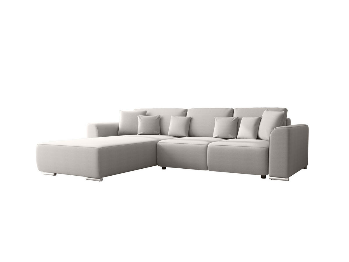 ECKSOFA GUSTO L Como19 Links mit Schlaffunktion - Hellgrau, Textil (279/193cm) - Bedante