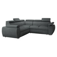 ECKSOFA Boston Maxi - Chromfarben/Blaugrau, Holz/Textil (260/260cm) - MIRJAN24