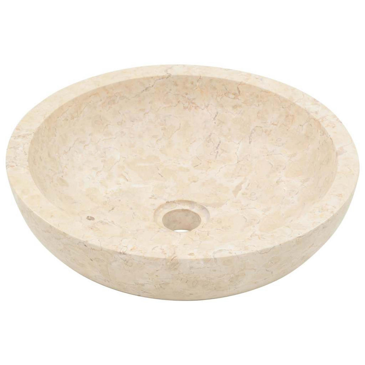 WASCHBECKEN 40/12 Cm Marmor Creme - Creme, Stein (40/12/40cm) - vidaXL