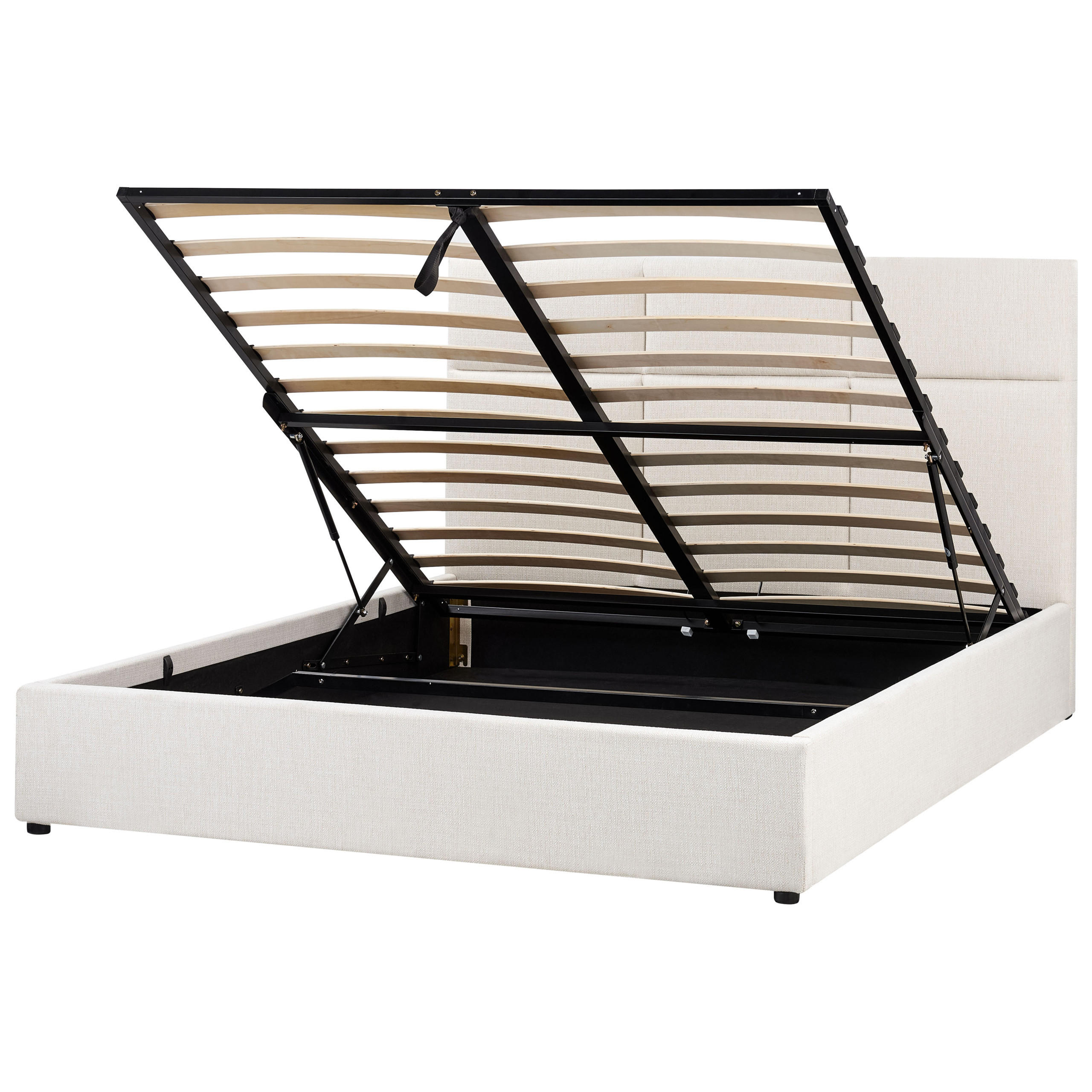 POLSTERBETT 160x200 cm Weiß Lagord - Creme, Textil (160/200cm) - Beliani