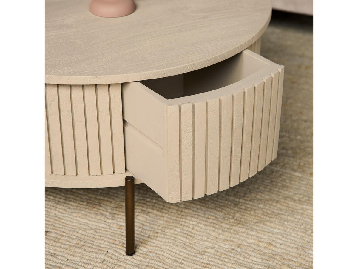 COUCHTISCH Dimora Mangoholz 80 cm / 80 cm Sand - Sandfarben, Holz (80/80/40cm)