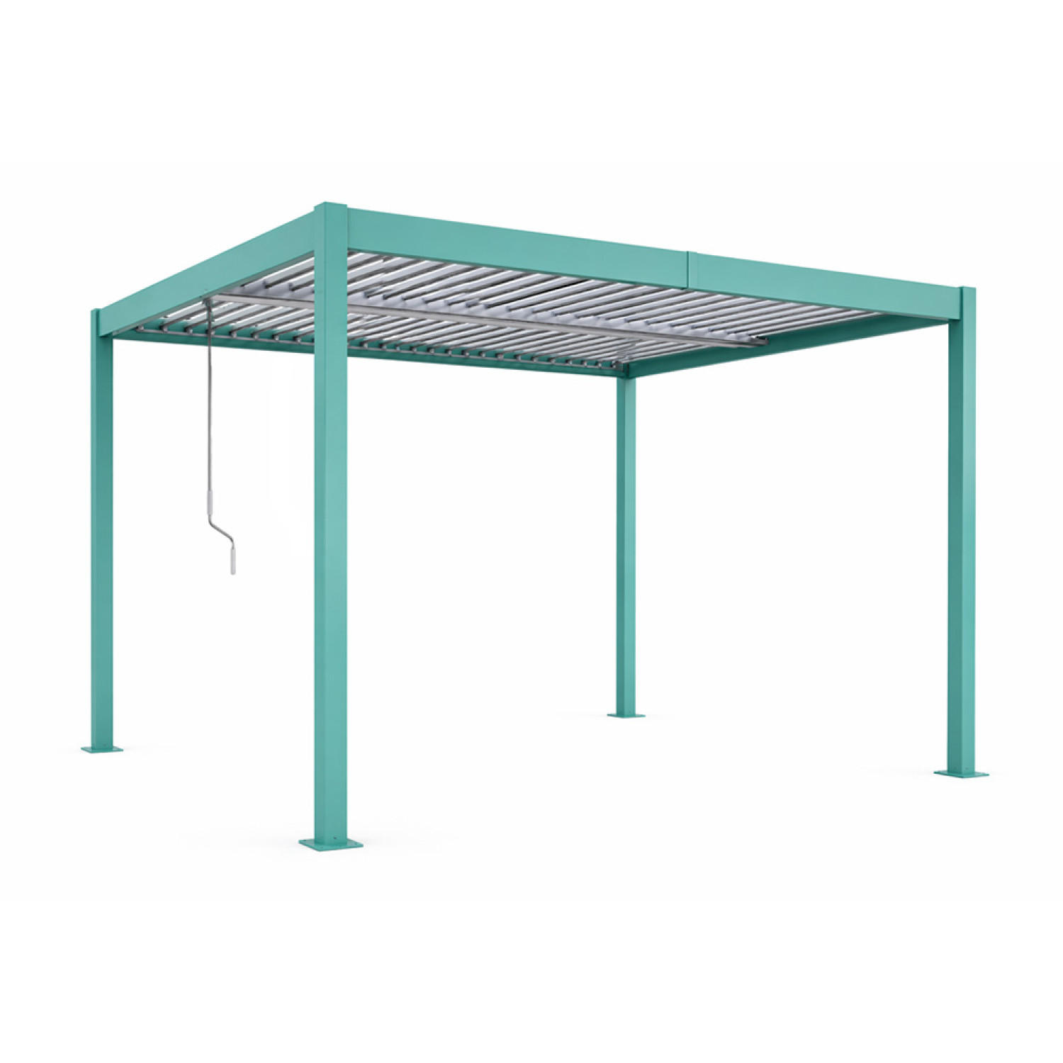 PERGOLA Rhodes Grün 4 x 3 m Aus Aluminium - Grün, Metall (300/224/400cm) - Concept Usine