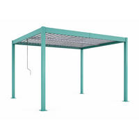 PERGOLA Rhodes Grün 4 x 3 m Aus Aluminium - Grün, Metall (300/224/400cm) - Concept Usine