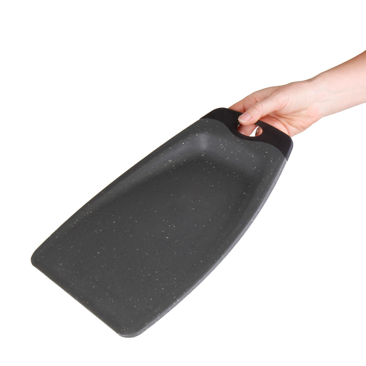 SCHAUFEL-SCHNEIDEBRETT-SET 2-TEILIG - Schwarz, Kunststoff (20/33.6cm) - Stoneline